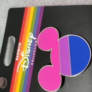 Nwt Disney Mickey Mouse Head Rainbow Pride Collection Bisexual Flag Pin LGBTQIA+